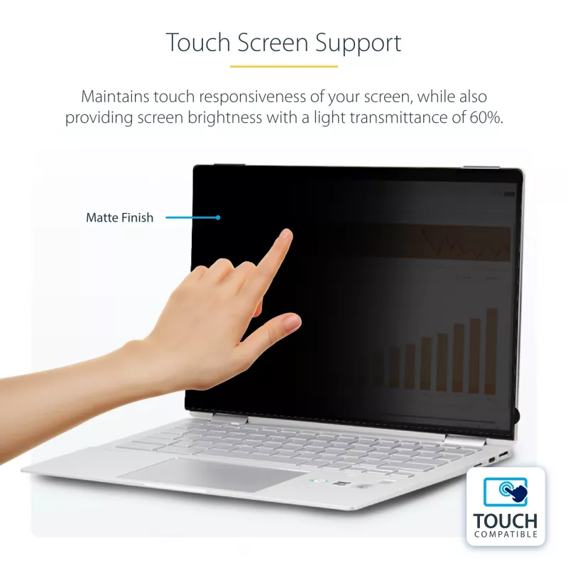 StarTech.com 13,5 inch 3:2 flip-over-privacyfilter met touch, antireflectief privacyfilter, laptopschermbescherming met 51% blauwlichtreductie