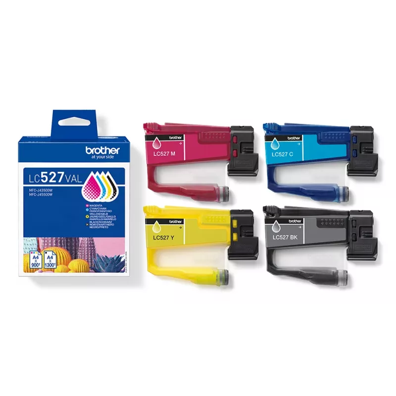 Inktpatronen-pack Brother LC527VAL CMYK – 1×1300, 3×900 pagina's