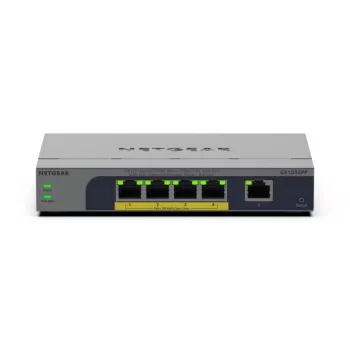 NETGEAR GS105EPP unmanaged Gigabit Ethernet (10/100/1000) Power over Ethernet (PoE) desktop/wandmontage grijs