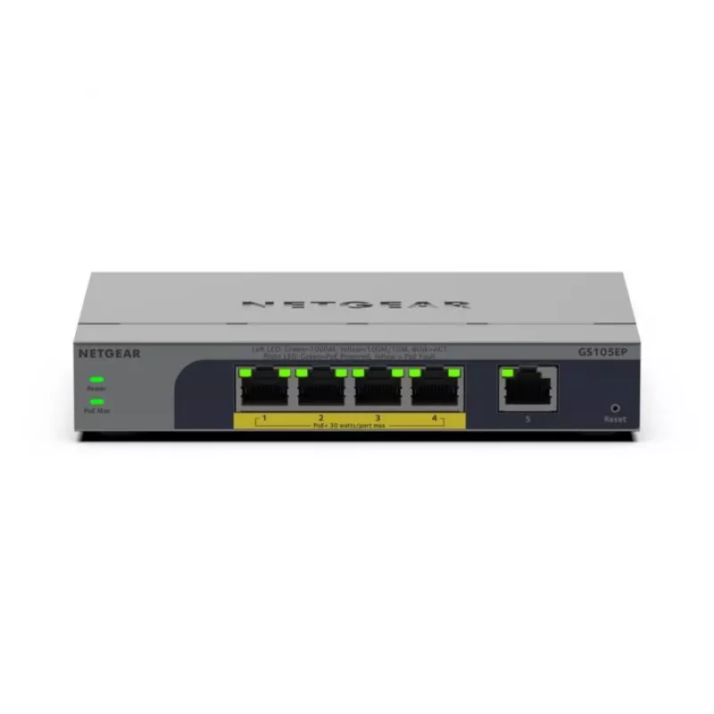 NETGEAR GS105EP unmanaged Gigabit Ethernet (10/100/1000) Power over Ethernet (PoE) grijs
