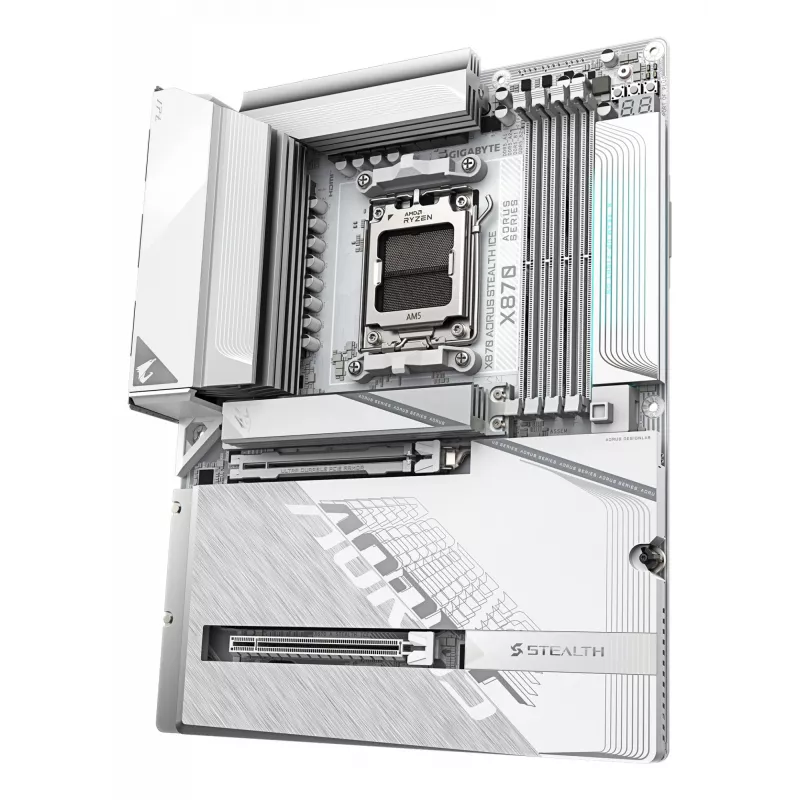 Moederbord GIGABYTE X870 AORUS STEALTH ICE, AMD AM5, ATX