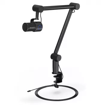 Pc-microfoon ENDORFY Solum Studio — USB bedraad, 24-bit/96 kHz, 20–20000 Hz, verstelbare tafelhouder, touch-bediening, hoofdtelefoonuitgang, zwart