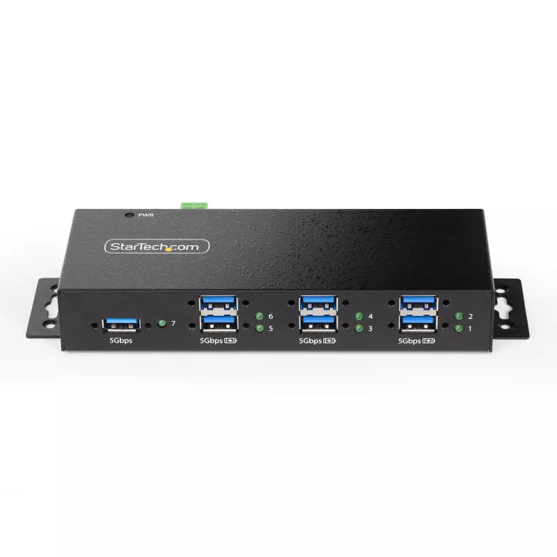 StarTech.com 5G7AINDRM-USB-A-HUB interface-hub USB 3.2 Gen 1 (3.1 Gen 1) Type-B 5000 Mbit/s zwart