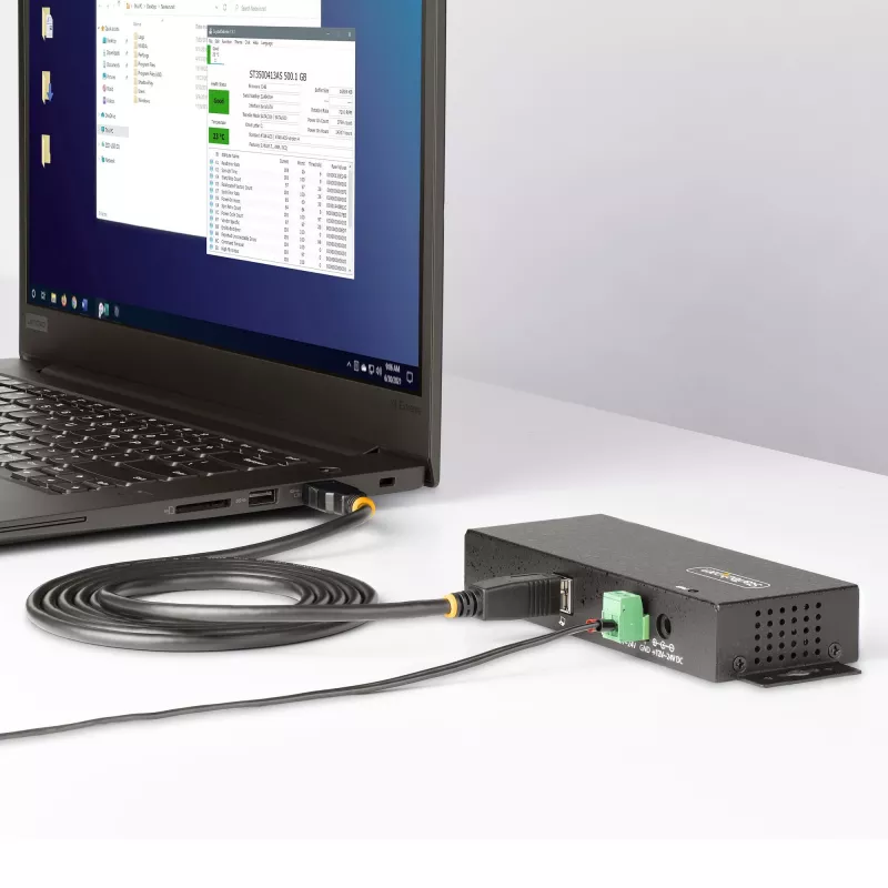 StarTech.com 5G7AINDRM-USB-A-HUB interface-hub USB 3.2 Gen 1 (3.1 Gen 1) Type-B 5000 Mbit/s zwart