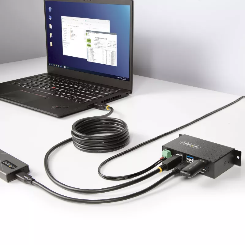 StarTech.com 5G4AINDRM-USB-A-HUB interface-hub USB 3.2 Gen 1 (3.1 Gen 1) Type-B 5000 Mbit/s zwart