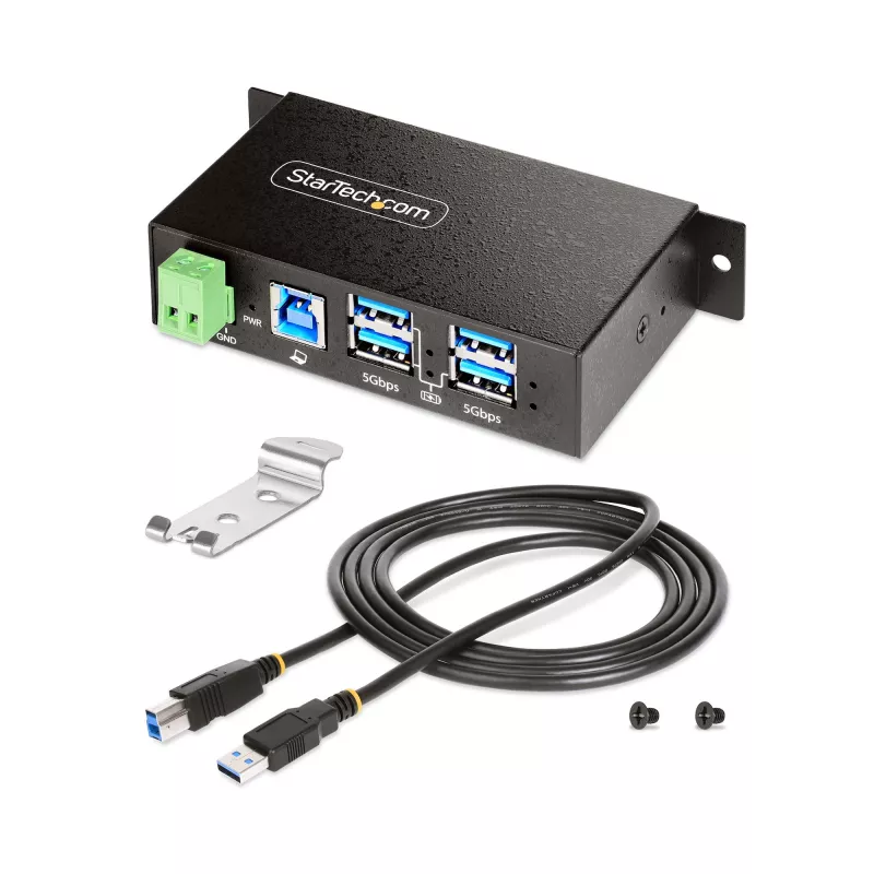 StarTech.com 5G4AINDRM-USB-A-HUB interface-hub USB 3.2 Gen 1 (3.1 Gen 1) Type-B 5000 Mbit/s zwart