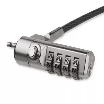 StarTech.com 6.5ft (2m) laptop kabelslot – 4-cijferig combinatie laptop-/desktop beveiligingskabelslot voor K-slot apparaten/computers/monitoren – draagbaar, diefstalveilig, vinylgecoat stalen kabelslot