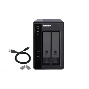QNAP 2 Bay USB Type-C Direct Attached Storage met hardware RAID | TR-002 | Micro | 6 GB | zwart