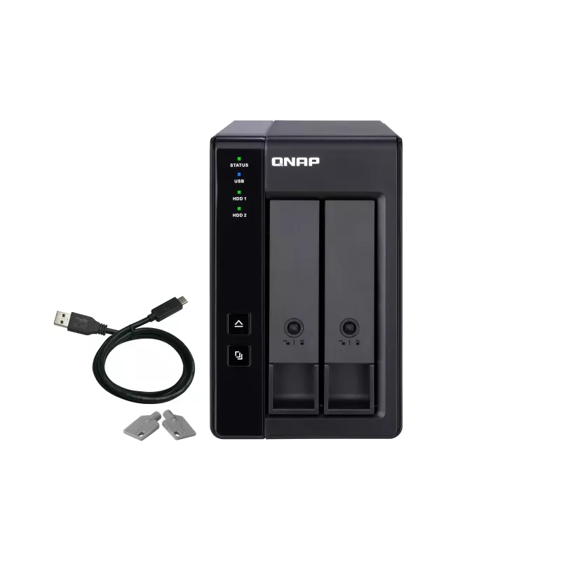 QNAP 2 Bay USB Type-C Direct Attached Storage met hardware RAID | TR-002 | Micro | 6 GB | zwart