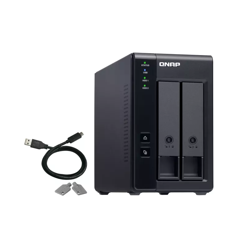 QNAP 2 Bay USB Type-C Direct Attached Storage met hardware RAID | TR-002 | Micro | 6 GB | zwart