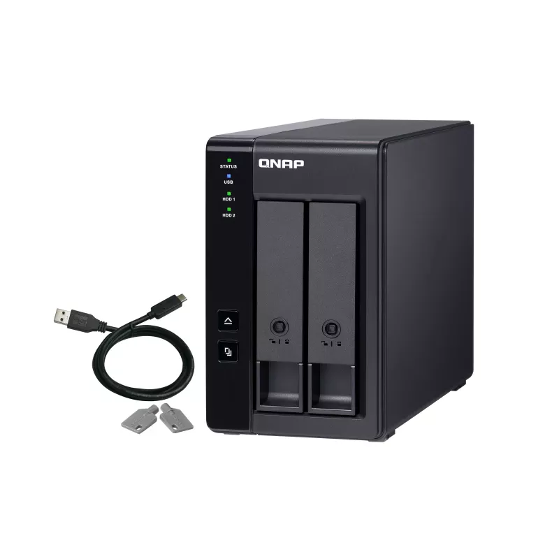 QNAP 2 Bay USB Type-C Direct Attached Storage met hardware RAID | TR-002 | Micro | 6 GB | zwart