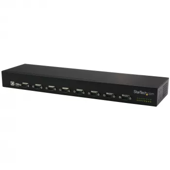 StarTech.com 8-poorts USB-naar-serieel adapter-hub, USB 2.0, serieel, zwart, aluminium, 36 W, 100 - 240 V