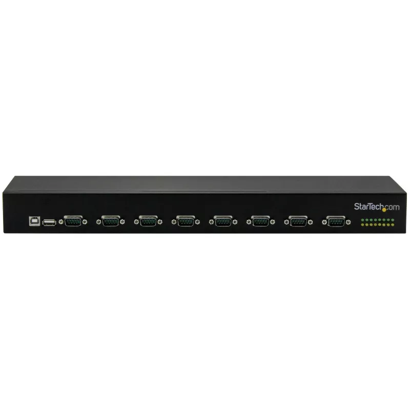 StarTech.com 8-poorts USB-naar-serieel adapter-hub, USB 2.0, serieel, zwart, aluminium, 36 W, 100 - 240 V