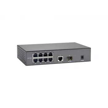 LevelOne 10-poorts Fast Ethernet PoE-switch, 1 x Gigabit RJ45, 1 x Gigabit SFP, 8 PoE-uitgangen, 120 W