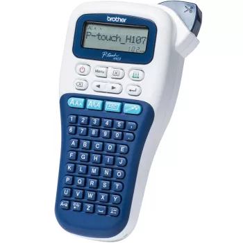 Labelprinter Brother PT-H107B — thermotransfer, 180×180 dpi, 20 mm/s, TZe-linten 3,5/6/9/12 mm, lcd, AAA-batterij