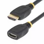 StarTech.com 18 inch (0,5 m) HDMI 2.0-verlengkabel, High Speed HDMI port-saver-kabel, 4K 60Hz, HDMI stekker naar bus verlengadapterkabel, HDMI-verlengkabel, M/F