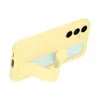 Hoesje Samsung Galaxy S24 FE monochroom geel met tafelstandaard