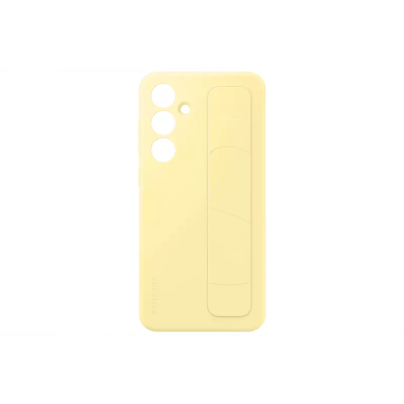 Hoesje Samsung Galaxy S24 FE monochroom geel met tafelstandaard