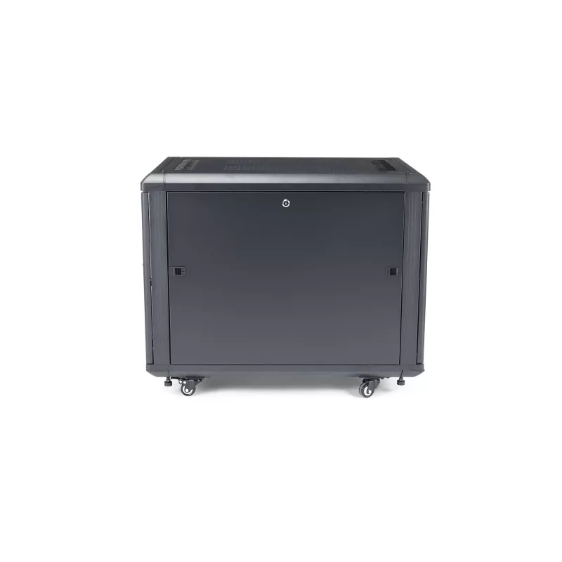 StarTech.com 4-paals 12U serverrack, afsluitbare 19-inch datakast voor computer-/AV-/IT-apparatuur, kantoor-/thuisnetwerkrack met wielen & verstelbare montagerails