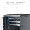 StarTech.com 4-paals 12U serverrack, afsluitbare 19-inch datakast voor computer-/AV-/IT-apparatuur, kantoor-/thuisnetwerkrack met wielen & verstelbare montagerails