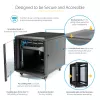 StarTech.com 4-paals 12U serverrack, afsluitbare 19-inch datakast voor computer-/AV-/IT-apparatuur, kantoor-/thuisnetwerkrack met wielen & verstelbare montagerails