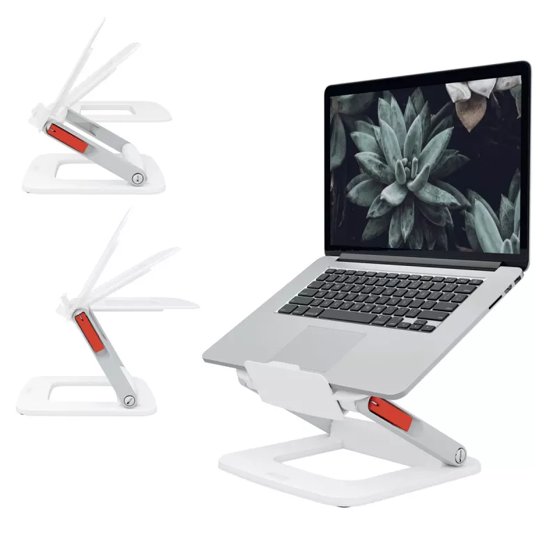 Leitz Ergo 64240001 verstelbare multihoek laptopstandaard, opvouwbaar, 13-15 inch (33-38,1 cm), wit
