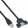 InLine USB 2.0 adapterkabel Type-A stekker / A bus voor slotbeugel, 0,6 m