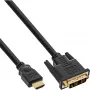InLine HDMI-naar-DVI-kabel stekker / 18+1 stekker verguld 2 m