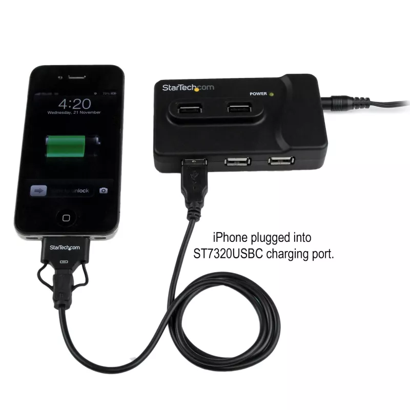StarTech.com 6-poorts USB 3.0 / USB 2.0 combi-hub met 2A laadpoort – 2x USB 3.0 & 4x USB 2.0