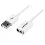StarTech.com USBEXTPAA1MW USB 2.0-verlengkabel, USB-A naar USB-A, male/female, 1 m, wit