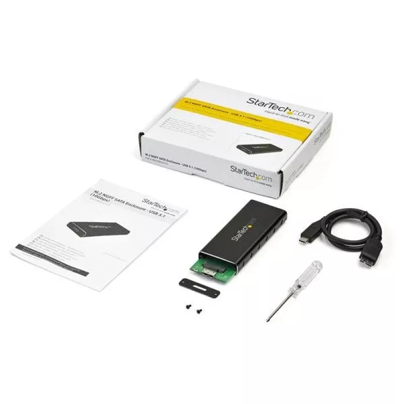 StarTech.com M.2 SSD-behuizing voor M.2 SATA SSD's - USB 3.1 (10 Gbit/s) met USB-C-kabel