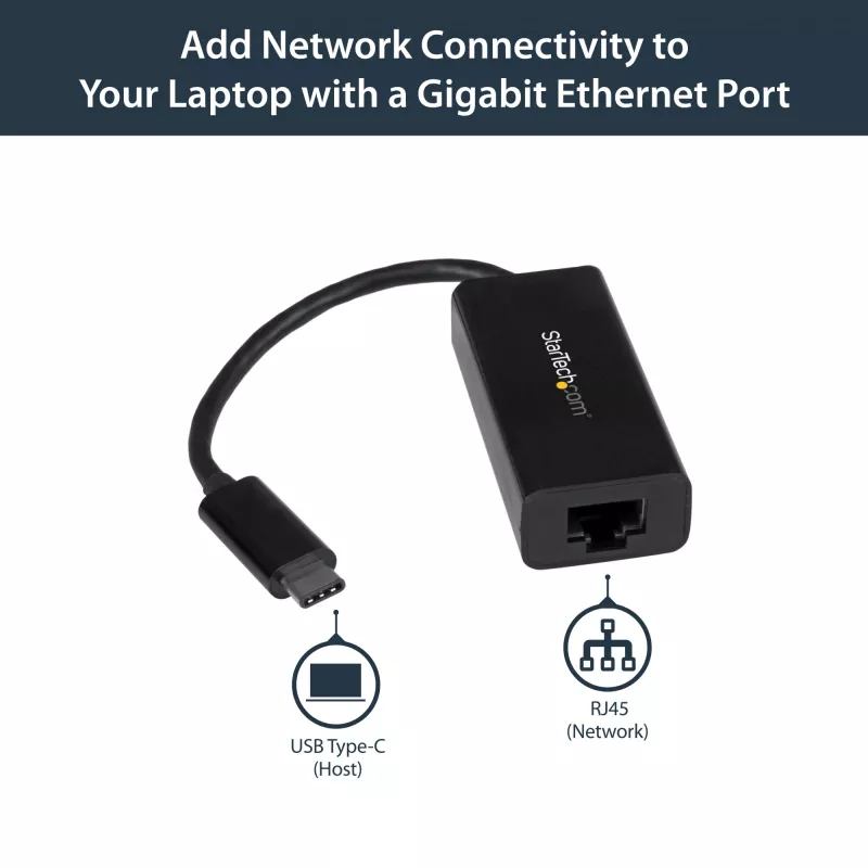 StarTech.com USB-C naar Gigabit Ethernet adapter - zwart