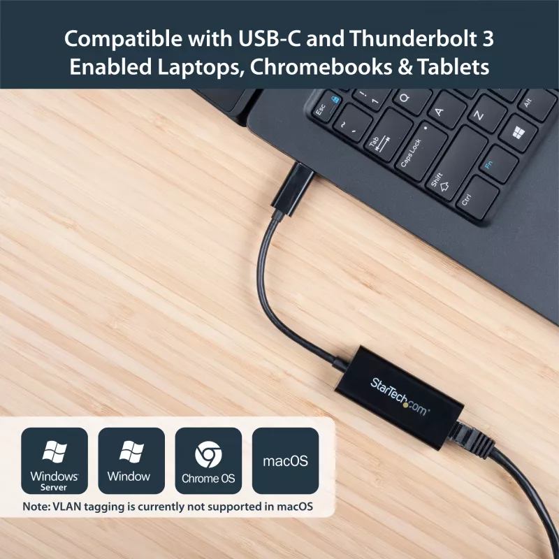 StarTech.com USB-C naar Gigabit Ethernet adapter - zwart
