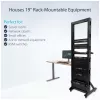 StarTech.com 2-paal 42U mobiel open-frame serverrack, tweepaal 19-inch netwerkrack met wielen, verrijdbaar open rack voor AV/data/media/IT-apparatuur, computerrack voor thuis/kantoor - zwenkwielen inbegrepen