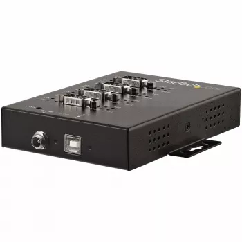 StarTech.com 4-poorts seriële hub USB naar RS232/RS485/RS422 adapter - industriële USB 2.0 naar DB9 seriële converter hub - IP30-gecertificeerd - DIN-rail monteerbare seriële metalen hub - 15kV ESD-beveiliging