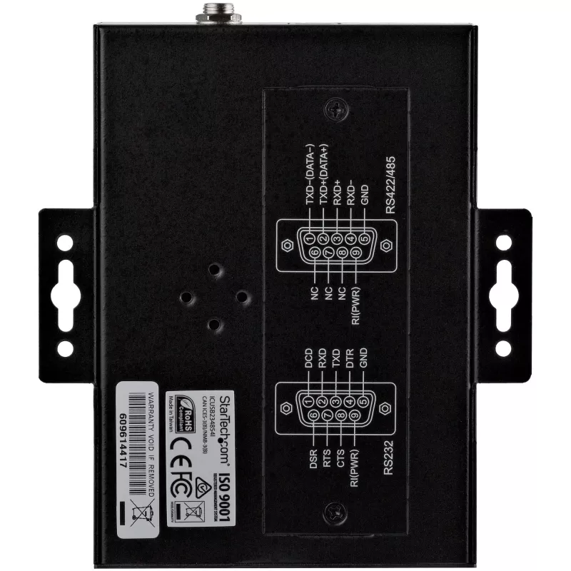 StarTech.com 4-poorts seriële hub USB naar RS232/RS485/RS422 adapter - industriële USB 2.0 naar DB9 seriële converter hub - IP30-gecertificeerd - DIN-rail monteerbare seriële metalen hub - 15kV ESD-beveiliging