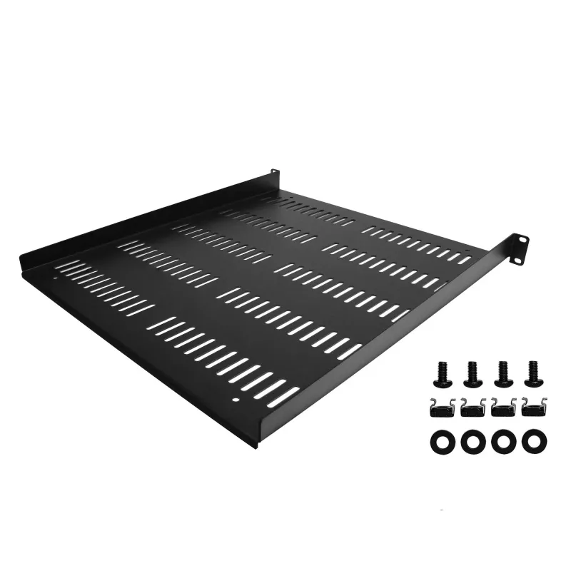StarTech.com SHELF-1U-20-FIXED-V 1U geventileerde serverrackplank, 19", vrijdragend, frontmontage, 25 kg draagvermogen, 20" (50 cm) diep, zwart