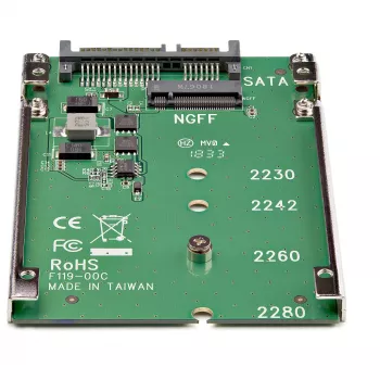 StarTech.com M.2 SATA SSD naar 2,5 inch SATA adapter - M.2 NGFF naar SATA converter - 7mm - open-frame houder - M2 harddiskadapter
