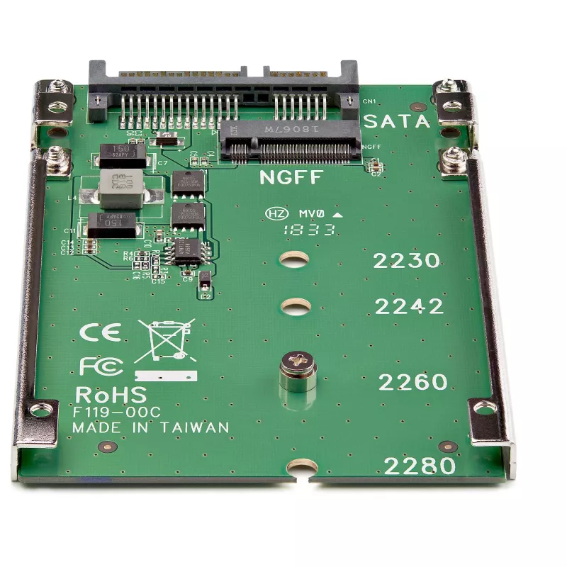 StarTech.com M.2 SATA SSD naar 2,5 inch SATA adapter - M.2 NGFF naar SATA converter - 7mm - open-frame houder - M2 harddiskadapter
