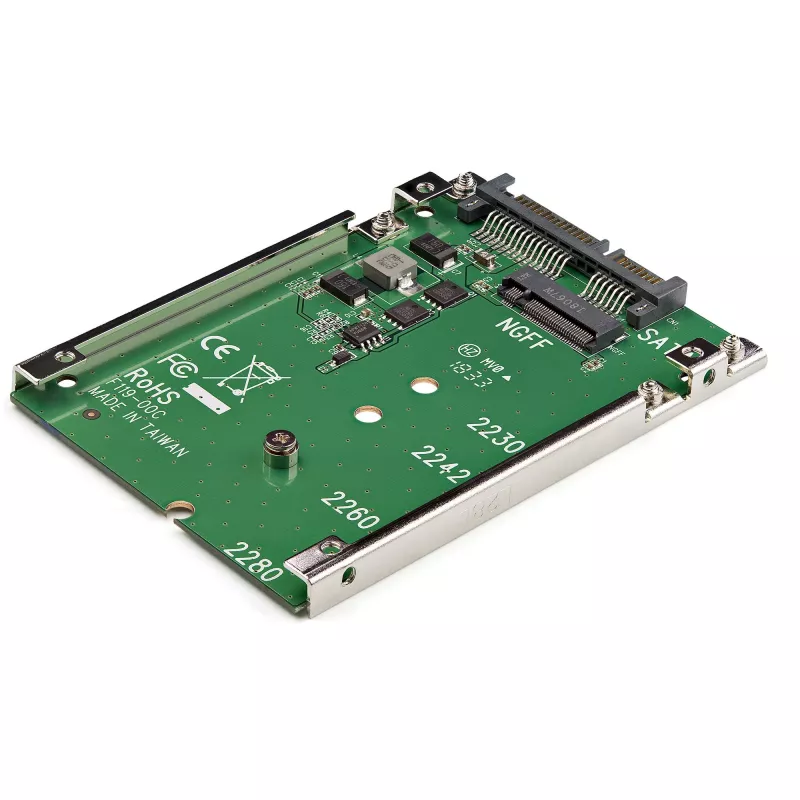 StarTech.com M.2 SATA SSD naar 2,5 inch SATA adapter - M.2 NGFF naar SATA converter - 7mm - open-frame houder - M2 harddiskadapter