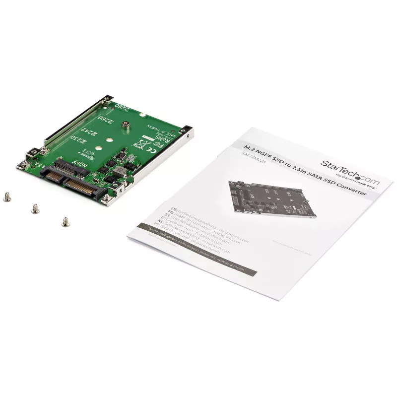 StarTech.com M.2 SATA SSD naar 2,5 inch SATA adapter - M.2 NGFF naar SATA converter - 7mm - open-frame houder - M2 harddiskadapter