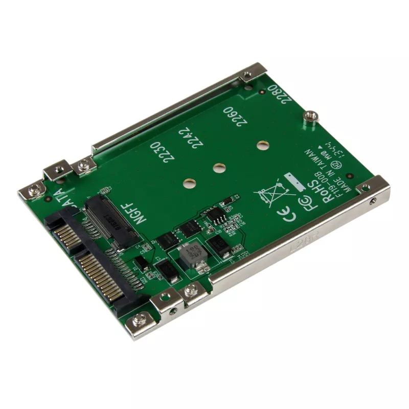 StarTech.com M.2 SATA SSD naar 2,5 inch SATA adapter - M.2 NGFF naar SATA converter - 7mm - open-frame houder - M2 harddiskadapter