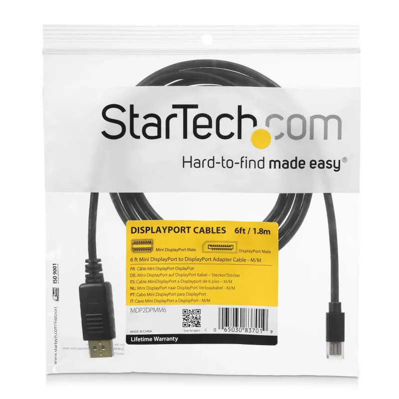 StarTech.com 3m Mini DisplayPort naar DisplayPort 1.2 kabel - 4K x 2K UHD Mini DisplayPort naar DisplayPort adapterkabel - Mini DP naar DP kabel voor monitor - mDP naar DP converterkabel