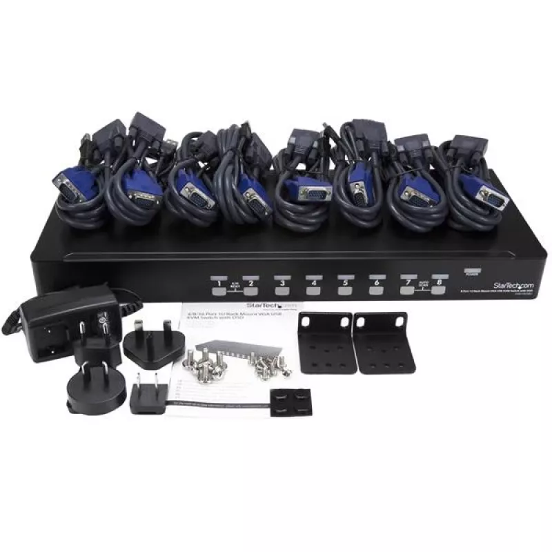 StarTech.com 8-poorts 1HE rackmount USB KVM-switchkit met OSD en kabels