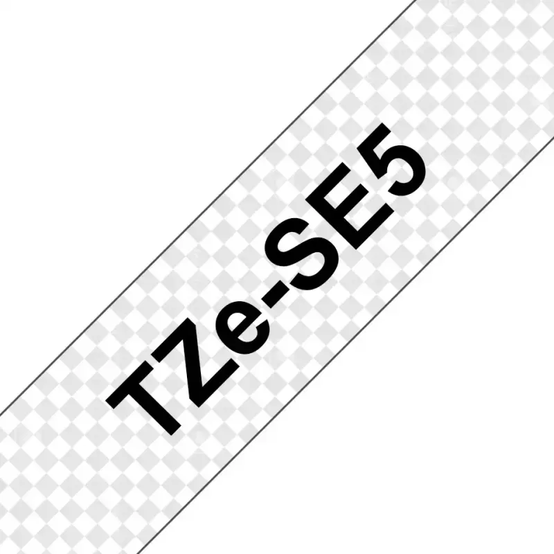 Etiketteerband Brother TZE-SE5 — 24 mm x 8 m, zwart op wit