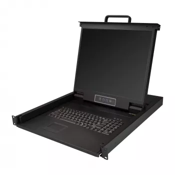 StarTech.com rackmount KVM-console – single-port VGA KVM met 19-inch lcd-monitor voor serverrack – volledig uitgeruste universele 1HE lcd KVM-lade met kabels & hardware – USB-ondersteuning – 50.000 MTBF