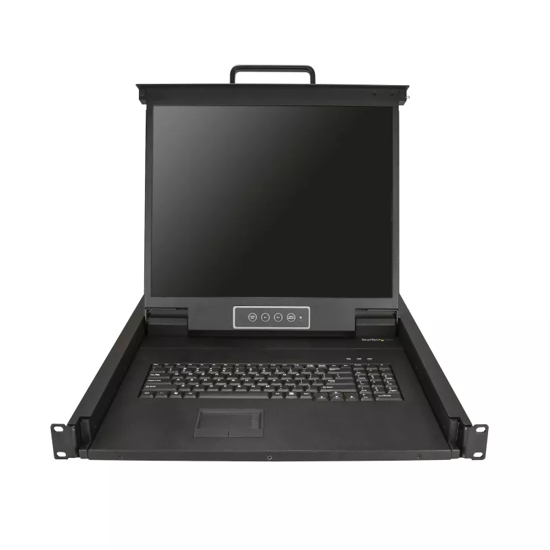 StarTech.com rackmount KVM-console – single-port VGA KVM met 19-inch lcd-monitor voor serverrack – volledig uitgeruste universele 1HE lcd KVM-lade met kabels & hardware – USB-ondersteuning – 50.000 MTBF