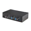 StarTech.com 2-poorts DisplayPort KVM-switch, 8K 60Hz / 4K 144Hz, enkel scherm, DP 1.4, 2x USB 3.0 aansluitingen, 4x USB 2.0 HID aansluitingen, drukknop- & hotkey-omschakeling, TAA-conform - besturingssysteemonafhankelijk, metalen behuizing