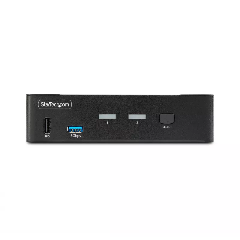 StarTech.com 2-poorts DisplayPort KVM-switch, 8K 60Hz / 4K 144Hz, enkel scherm, DP 1.4, 2x USB 3.0 aansluitingen, 4x USB 2.0 HID aansluitingen, drukknop- & hotkey-omschakeling, TAA-conform - besturingssysteemonafhankelijk, metalen behuizing