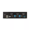 StarTech.com 2-poorts DisplayPort KVM-switch, 8K 60Hz / 4K 144Hz, enkel scherm, DP 1.4, 2x USB 3.0 aansluitingen, 4x USB 2.0 HID aansluitingen, drukknop- & hotkey-omschakeling, TAA-conform - besturingssysteemonafhankelijk, metalen behuizing